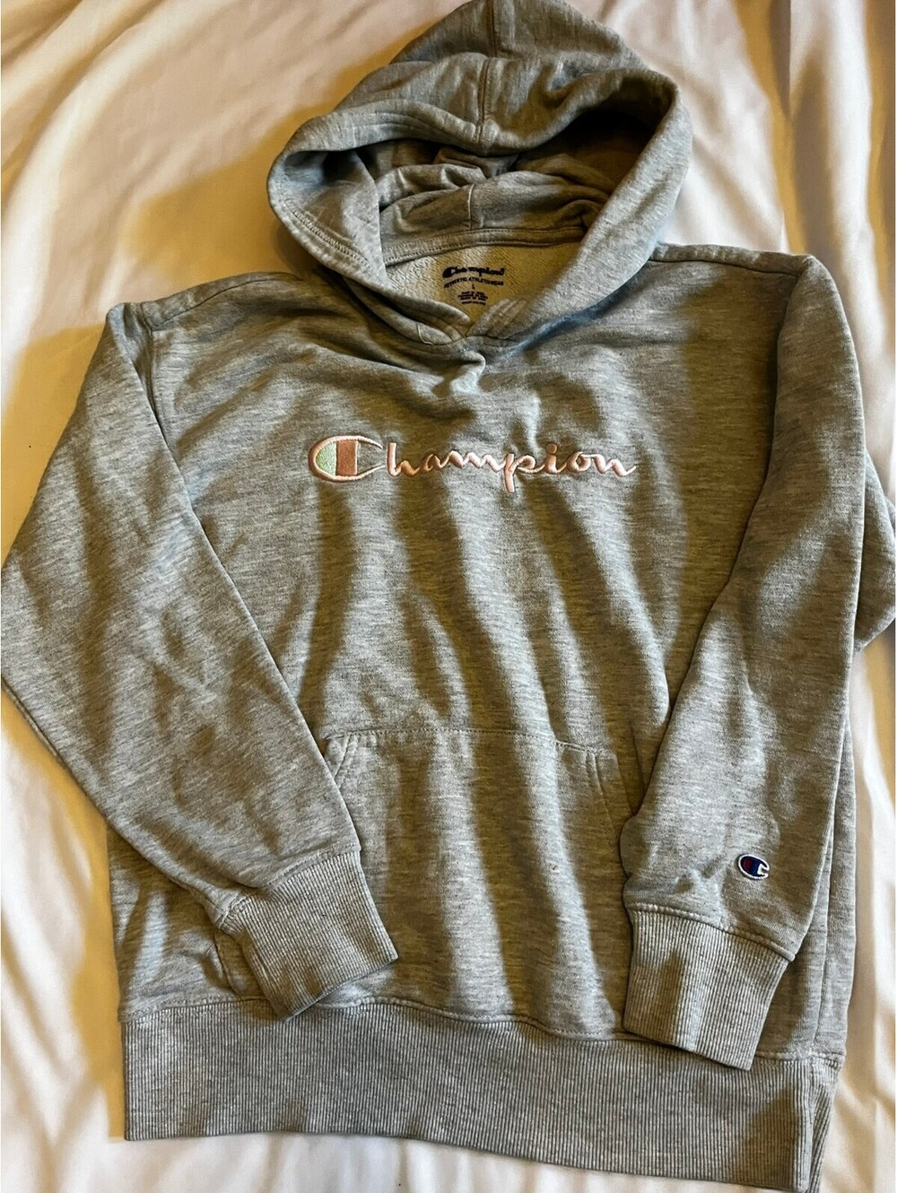 Champion heather gray hoodie girls